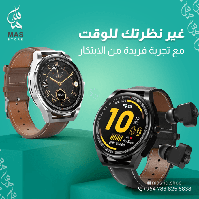 ⁦ساعة ذكية مع سماعات ايربودز مدمجة⁩ - الصورة ⁦6⁩
